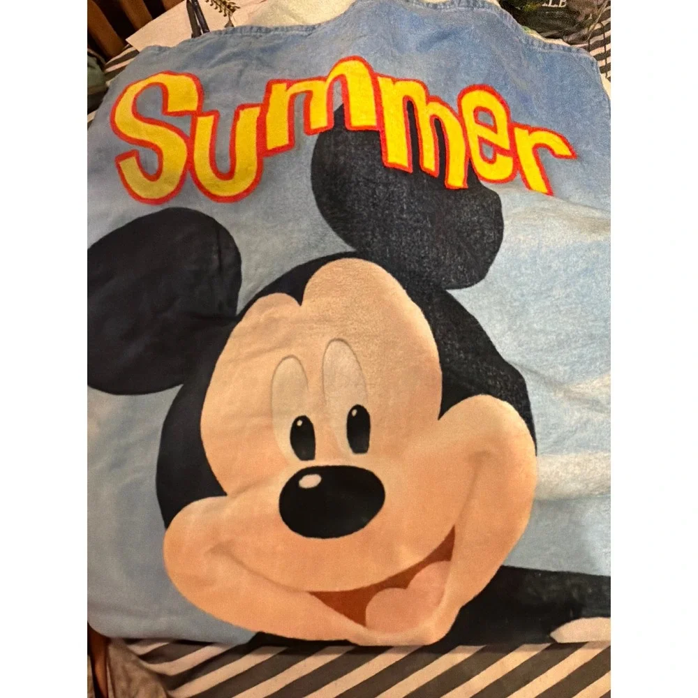 Disney Store Mickey Mouse Summer Is Just Fun Beach Towel Wrap Kids OS